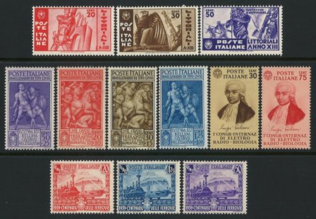 Italien 1934-1941 - 12 forskellige frimærker - Postfrisk