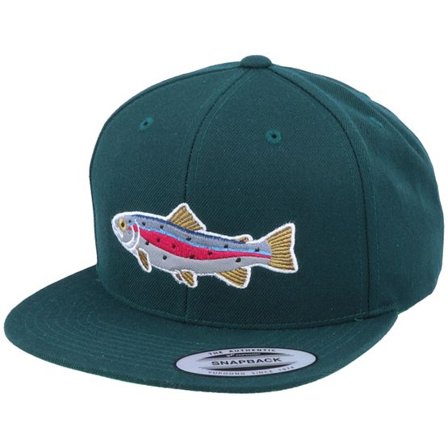Skillfish - Grön snapback Keps - Rainbow Trout Applique Spruce Snapback @ Hatstore