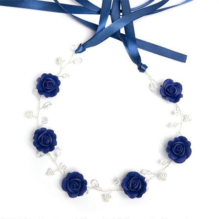 Blå Rose Hårbånd Diadem Tiara til Fest Bal Pandebånd Elegant Hårbånd Klub Hovedbeklædning Fotorekvisit Blå