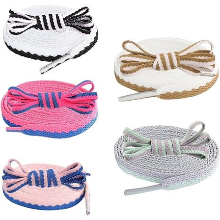 5 par platta skosnören tie dyed (5 färger), 8mm * 1,2m skosnören, lämpliga för alla typer av skor och sportskor, man och kvinna, vuxen