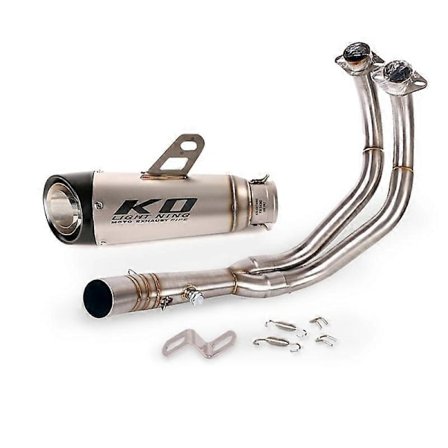 Kompatibel med Yamaha MT-07 XSR700 FZ07 FJ07 Komplett Eksosanlegg Header Midtre Rør Slip On 51mm Lyddemper Escape Avtakbar DB Killer-WELLNGS