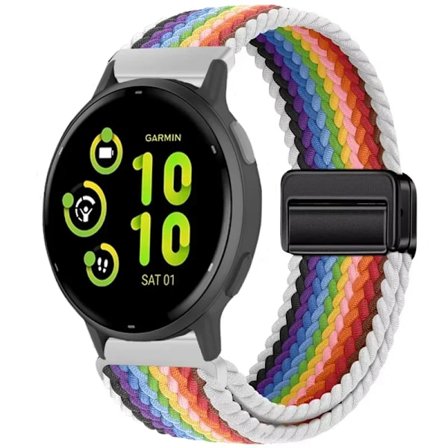 20mm 22mm Nylonarmband för Garmin Vivoactive 5/Active 5 Justerbart magnetiskt armband för Garmin Forerunner 55 165 Vivomove Trend