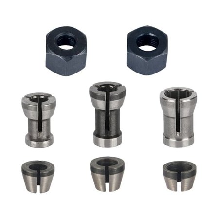 Fräsmaskinchuck - 8-pack, Trimningsmaskinchuck Collet (6 mm, 6,35 mm, 8 mm), Router Collet, Collet Adaptrar