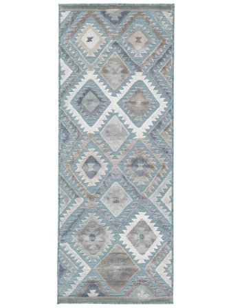 Sabine Tapis D’intérieur/Extérieur Lavable 80X200 Petit Bleu Couloir