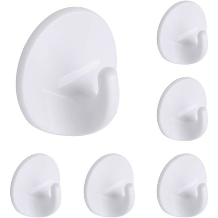 6-delad självhäftande krok, väggmonterad