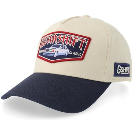 Gearshift - Beige adjustable Caps - German Classic Car Gshift Stone/Navy Adjustable @ Hatstore
