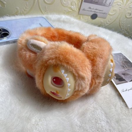 Monsters Mjuk plysjagtig fluffy ørevarmer til børn Børns vintervarme plysjagtige øremuffer med søde katteører Tie-dye pels hue