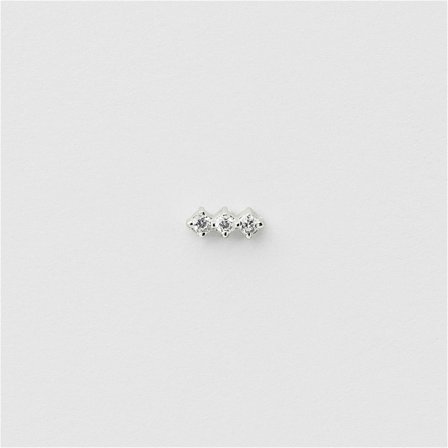 Trio Piercing - Sterling Silver - Safira