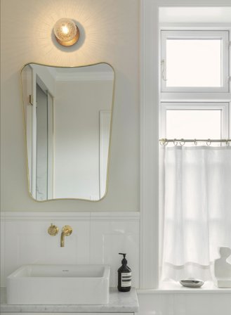 Liila 1 small vegg/taklampe - dark bronze/optisk glass