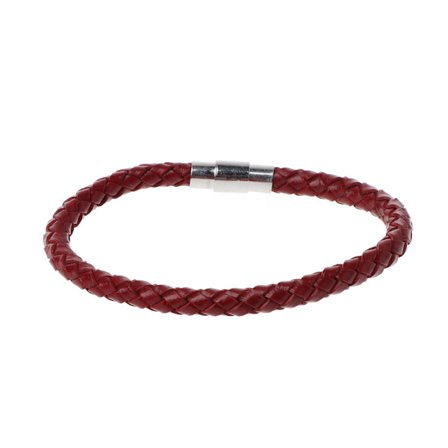 Äkta läderarmband Handledsmanschett Smycken Röd Svart Kabbalah flätade armband