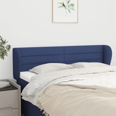 Vidaxl Huvudgavel Med Kanter Blå 147x23x78/88 Cm Tyg Blå