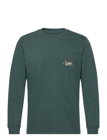 Ls Pocket Logo Tee Green Lee Jeans