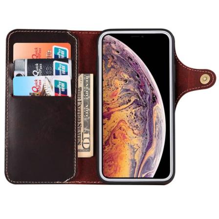 Mobilplånbok 3-kort Äkta Läder Apple Iphone 13 Oxblod
