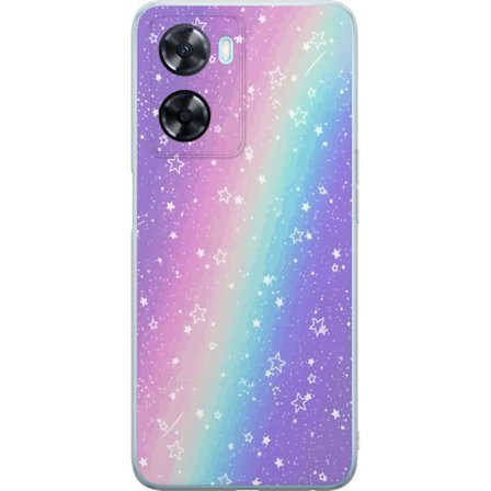 Kompatibel Mobilcover til OnePlus Nord N20 SE Rainbow-farvet pastelbaggrund med hvide stjerner og glitrende prikker i blød overgang
