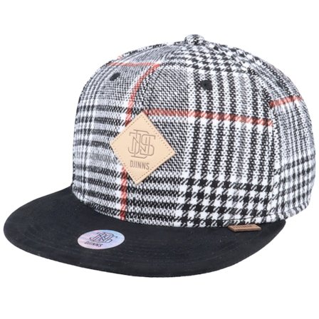 Djinns - 6P Sb Check Tweed Black Snapback Snapback Black Cap - @ Hatstore