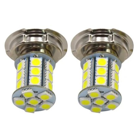 2 stk. 12V P26S 24SMD LED hvide motorcykel forlygte pærer lampe til motorcykler