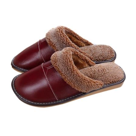 Unisex Flat Fuzzy Tofflor Slip On House Skor