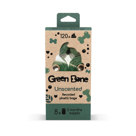 Green Bone - Refill Uparfymert - Biologisk nedbrytbare hundeposer Grønn 120 poser - Hund - ZOO.no