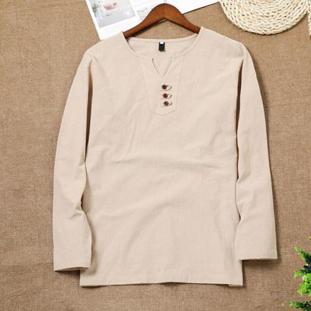 V-hals För Män Basic Tee Retro T-shirts