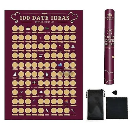 Black Friday Deals Surprise 100 Dates Ideas Scratch Off Poster 100 Ting Mellom Par Skrape Poster 100 Dates Poster Parplakat (xq)