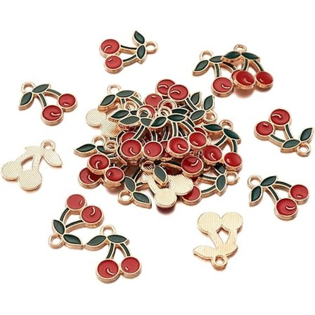100 st legering körsbär metall berlocker pärlor för DIY halsband armband örhänge smycken gör hantverk