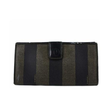 Fendi Vintage, Pre -owned Wallet Zwart, Dames, Maat:ONE Size,Canvas