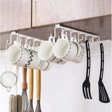 2 stk. kophængere til opbevaring, kophængere under skabet til krus, køkken U