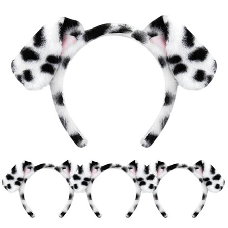 /NN/Dalmatiner Hund Ører Pannebånd - 4-Pakke Valpe Ører Pannebånd Fluffy Pannebånd Voksen Barn Dalmatiner Kostyme for Sminke Vaske Ansikt{f2}