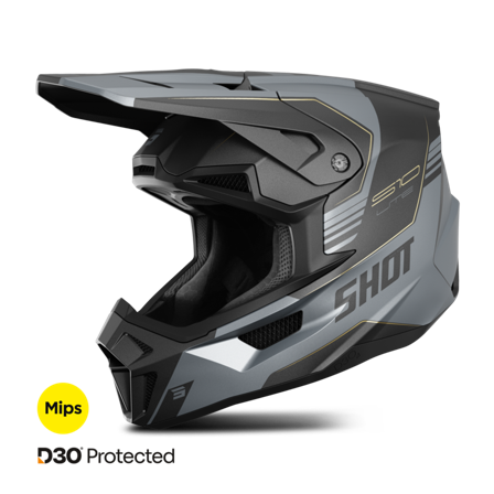 Casco MX Shot Lite Negro/Gris Mate M