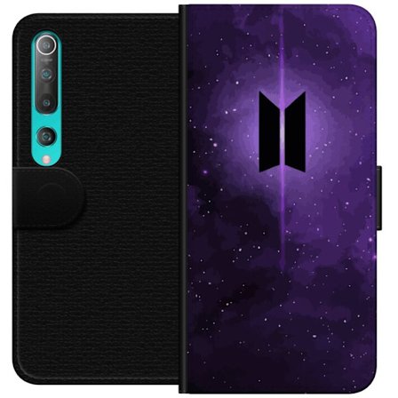 Kompatibel Tegnebogsetui til Xiaomi Xiaomi Mi 10 5G BTS-logo lilla galakse kpop hær-plakat rummet stjerne himmel koreansk musik band symbol ikon desi