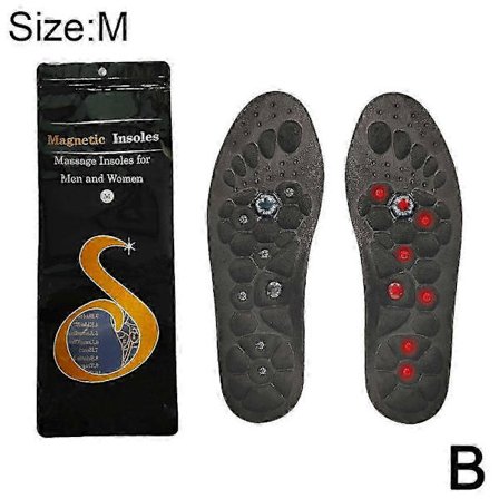 1 par magnetiske massage skoindlæg akupressur lindring zoneterapi-M