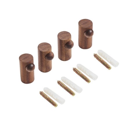 4 stk Natural Wood Kroker Kleshenger Kroker Hattekroker