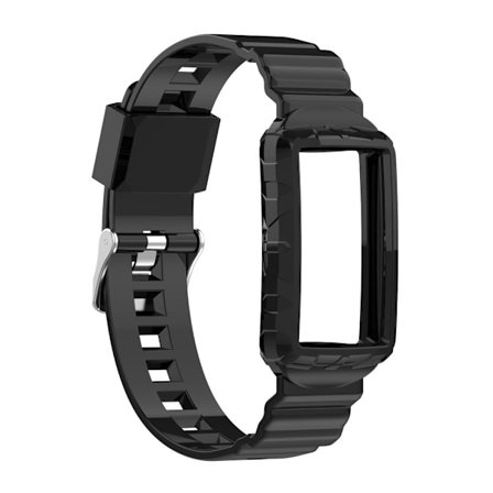Fitbit Charge 5 / 4 / 3 silikonikellon hihna ja suojus - Musta