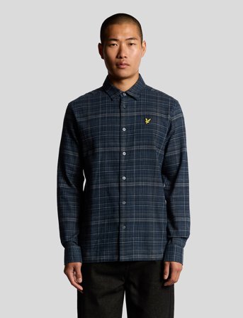 Lyle & Scott Checked Flannel Shirt - Navy - M