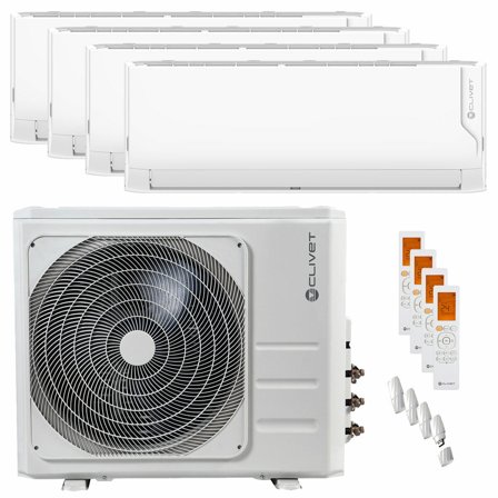 Condizionatore Clivet Cristallo 2 quadri split 9000+12000+12000+18000 BTU inverter A++ wifi unità esterna 10.5 kW