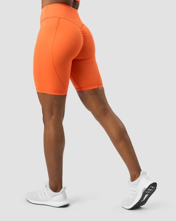 ICANIWILL - Scrunch V-shape biker shorts Orange - Shortsit - Naiset - Treenivaatteet ICIW:ltä