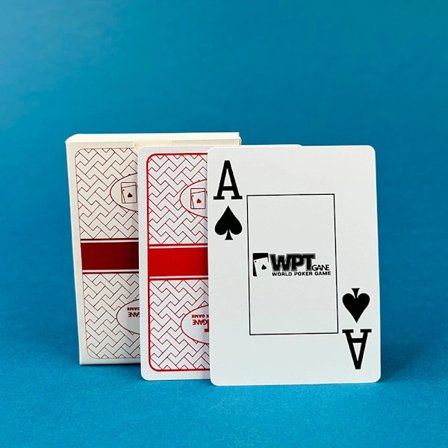 WPT Texas Hold'em Poker Konkurranse Spesielle Plast Brede Kort Store Tegn Vanntette Anti-bretting Slitesterke Frostet PVC rød