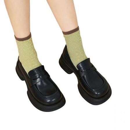 Dame Oxford-sko vår høst casual plattformsko svart skinn loafersko.40.