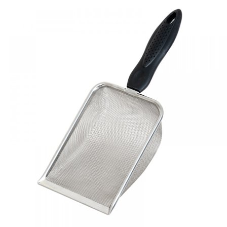 Rustfritt stål reptil sand bunnspade spade sil finmasket metall reptil søppel rengjøringsspade(1mm hull)