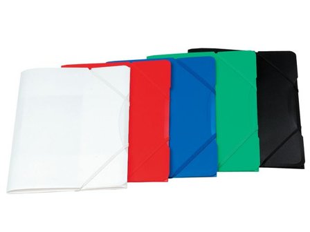 3-klaffsmapp med elastiska gummiband, A4, färgad polypropylen, vit - Lyreco - Kontorsmaterial - Mappar och plastfickor - Gummibandsmappar 3-klaff - 