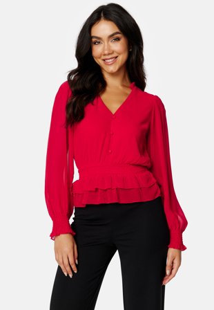 BUBBLEROOM Genevra blouse Red Klær