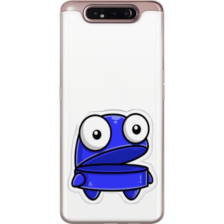 Kompatibel Mobilcover til Samsung Samsung Galaxy A80 Blå tegneseriefigur med åbent udtryk og store øjne i sjov illustration