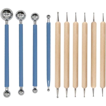 10-osainen pointillismityökalusetti - Kohokuviointikynät - Jäljityskynät - Kodin koristelu