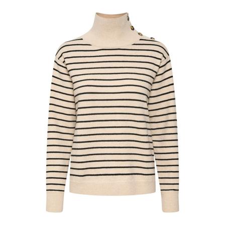 Soaked in Luxury Soaked In Luxury Sllyrica Stripe Pullover Ls Strik 30405625 Sandshell And Black Stripe inbo, Dame