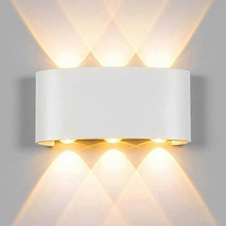 Udendørs LED Væglampe 6w Varm Hvid LED Væglampe Ip65 Moderne Væglampe Op Og Nedadgående Lyseffekt Aluminium (hvid 6w Varm Hvid) Thisnde