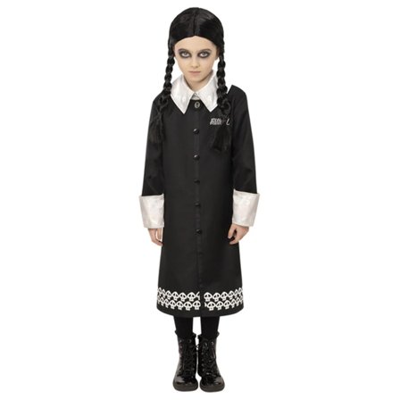 Familjen Addams Wednesday Maskerad Barn 7-9 år - Partyninja.se