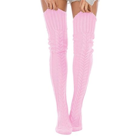 Reiteen korkeat saappaat sukat polven yli jalkojen lämmittimet PINK