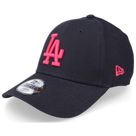 New Era - MLB Svart adjustable Caps - Kids Los Angeles Dodgers League Essential 9FORTY Black/Pink Adjustable @ Hatstore