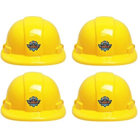 4 kpl Keltaisia Rakennuskypäriä Lasten Roolileikkiin Rakennustyöläisenä, Kovakypärä Juhliin Pukeutumiseen