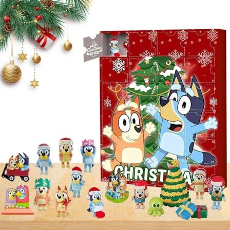 Blueyed Toys Kawaii Anime Figur Jule Gave Box Bingos Hund Familie Spil Countdown Kalender Box